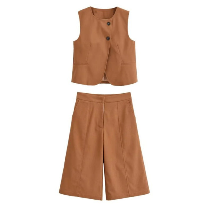 Damen weite Chino-Shorts mit eleganter Faltenlegung und praktischen Seitentaschen Drune