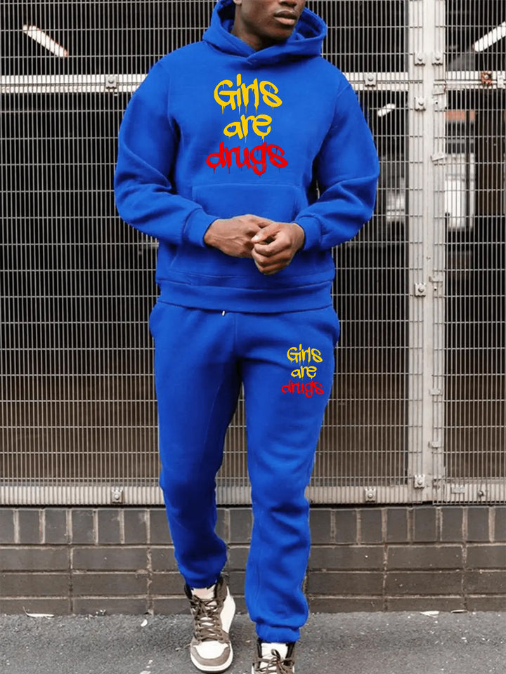 Damen Hoodie und Jogginghose-Set mit auffälligem Schriftzug Drune