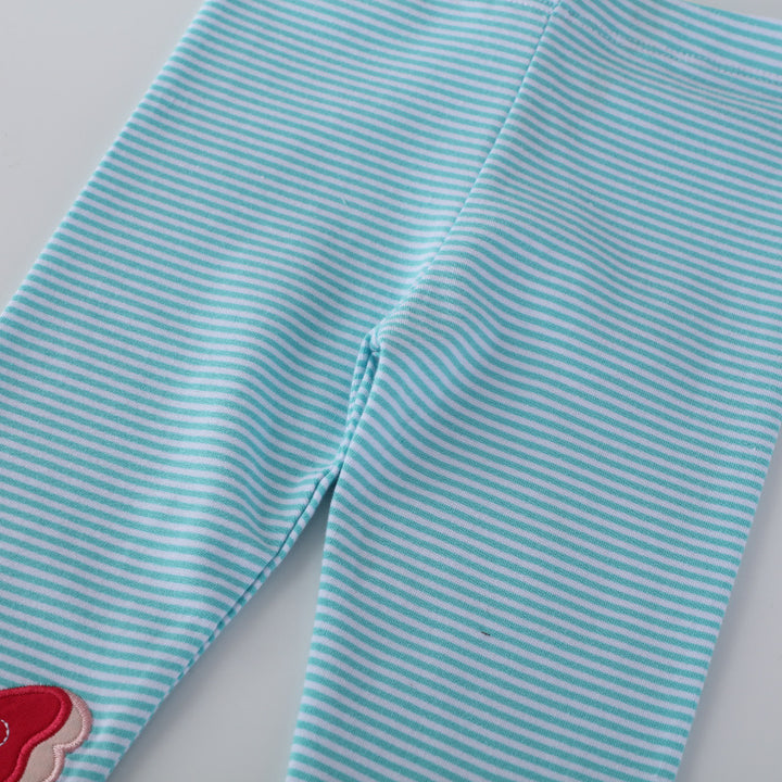 Mädchen Leggings mit buntem Schmetterlings- und Blumenapplikationen Drune