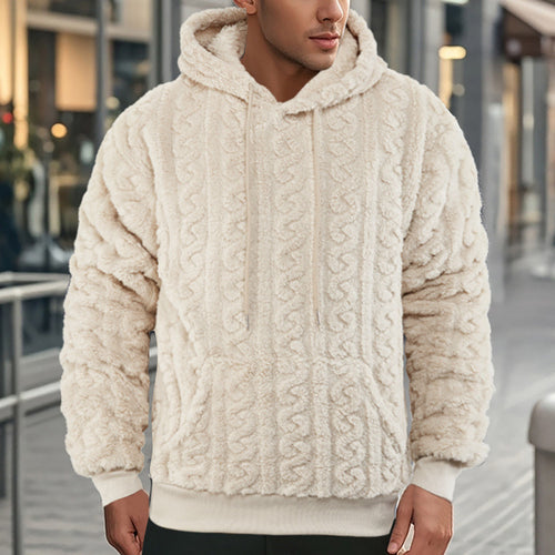 Damen Kuscheliger Fleece-Hoodie mit Strukturmuster Drune