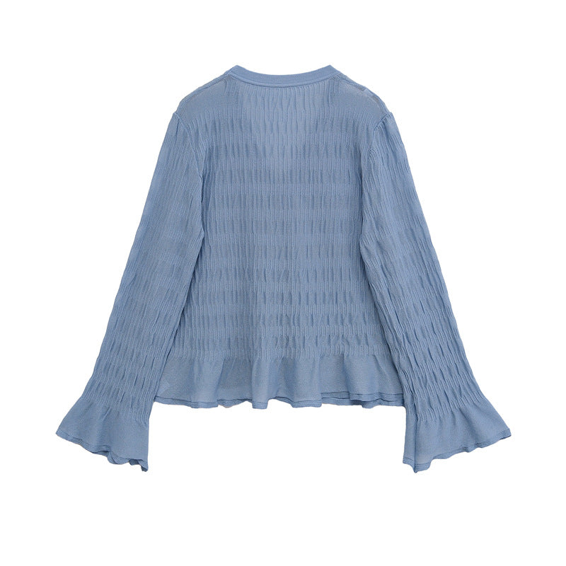 Damen Strickjacke mit weiten Ärmeln und Knopfdetails Drune