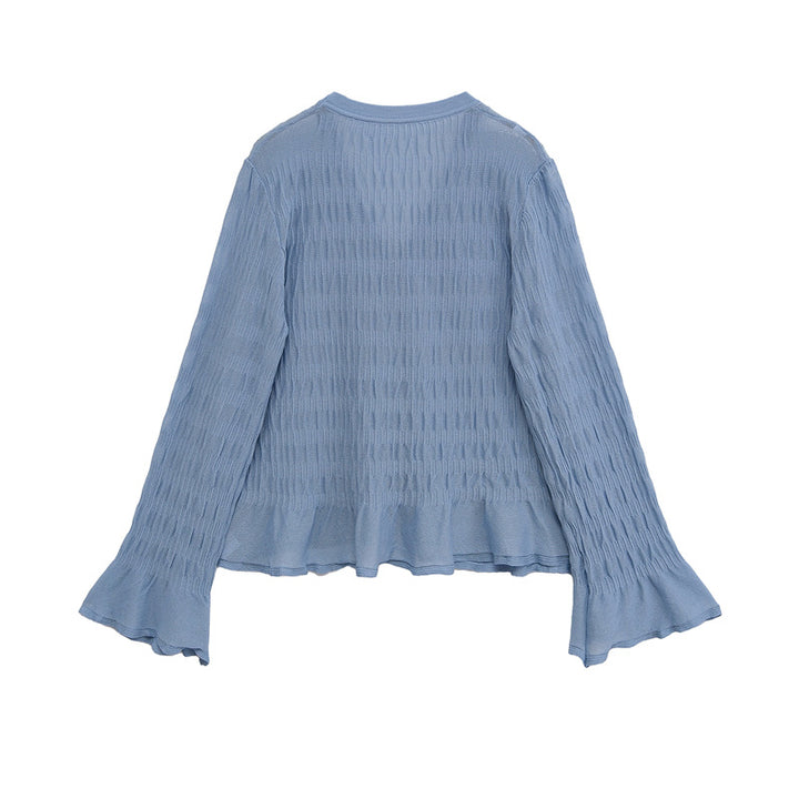 Damen Strickjacke mit weiten Ärmeln und Knopfdetails Drune