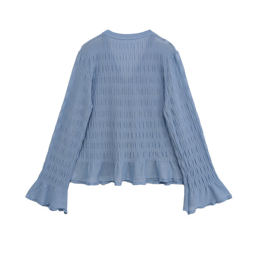 Damen Strickjacke mit weiten Ärmeln und Knopfdetails Drune