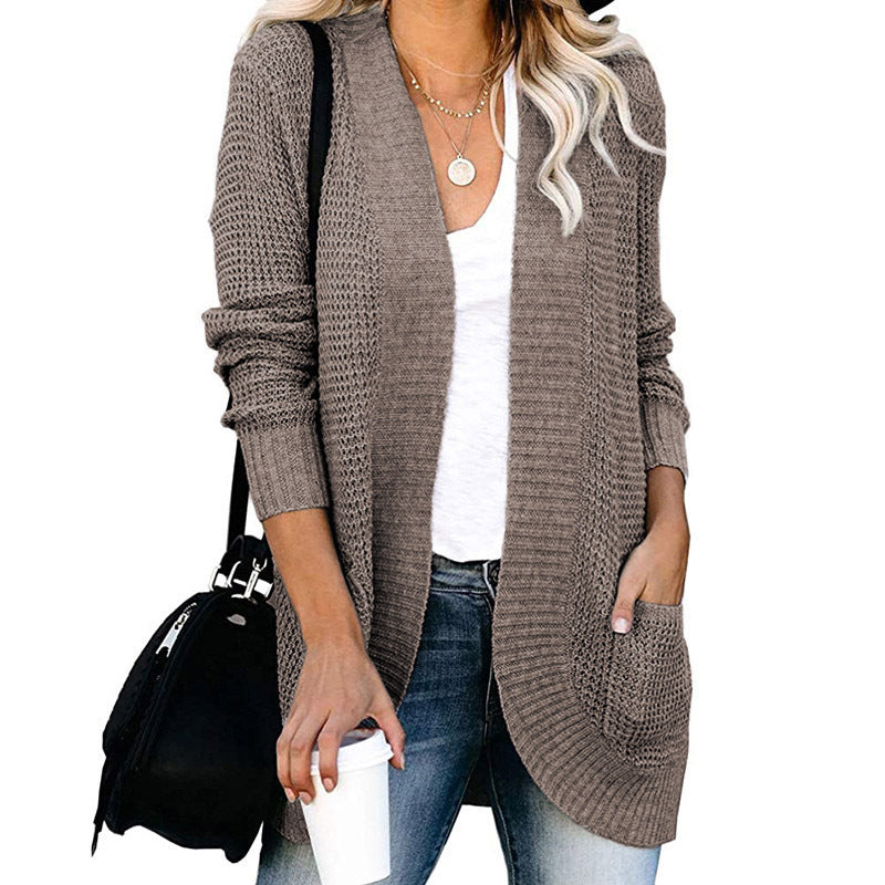 Damen Strickjacke mit offenem Schnitt und seitlichen Taschen Drune
