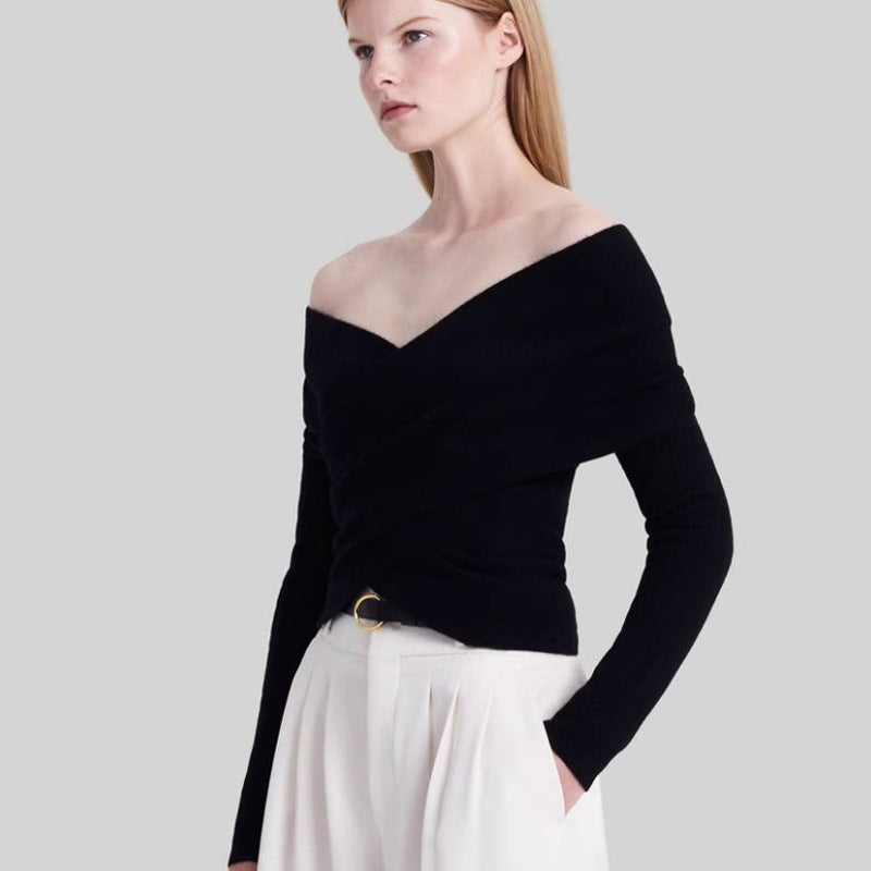 Damen Übergroßes Wickelpullover Drune