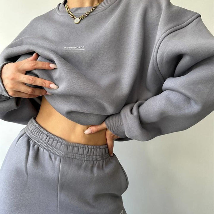 Damen sportliches Sweatset mit lockerem Schnitt Drune