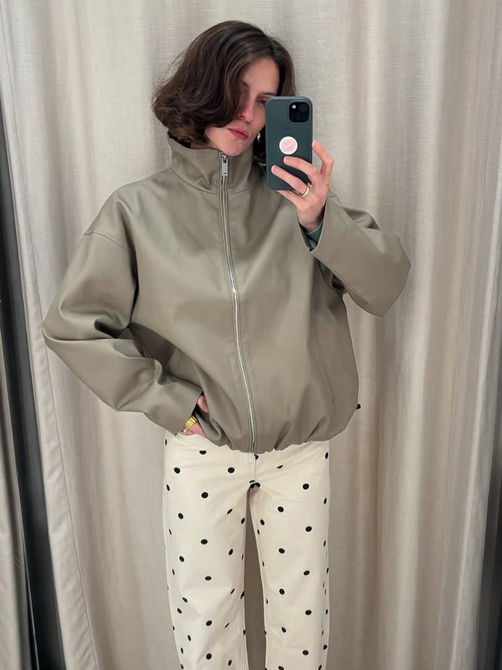 Damen Übergangsjacke aus hochwertigem Kunstleder Drune