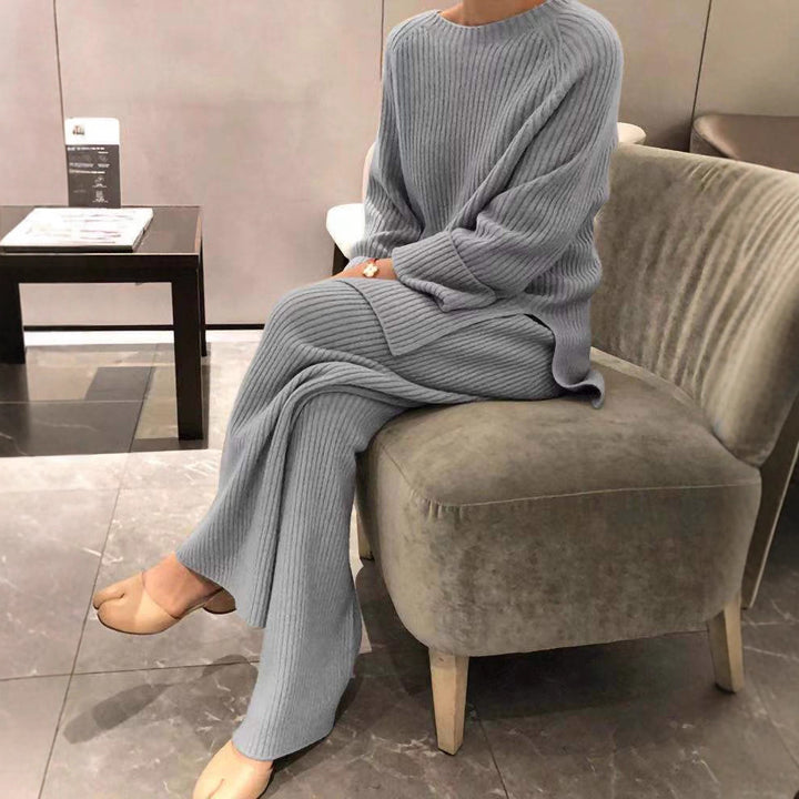 Damen Strickanzug mit weichem Rippenmuster und weitem Schnitt Drune
