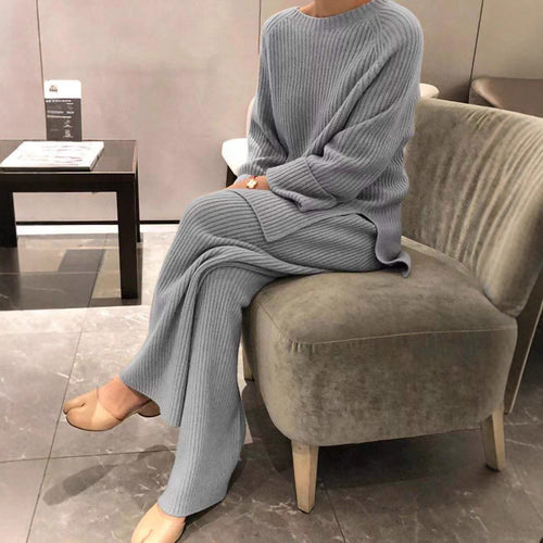 Damen Strickanzug mit weichem Rippenmuster und weitem Schnitt Drune