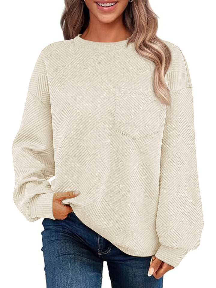 Damen lässiger Pullover mit strukturiertem Muster Drune