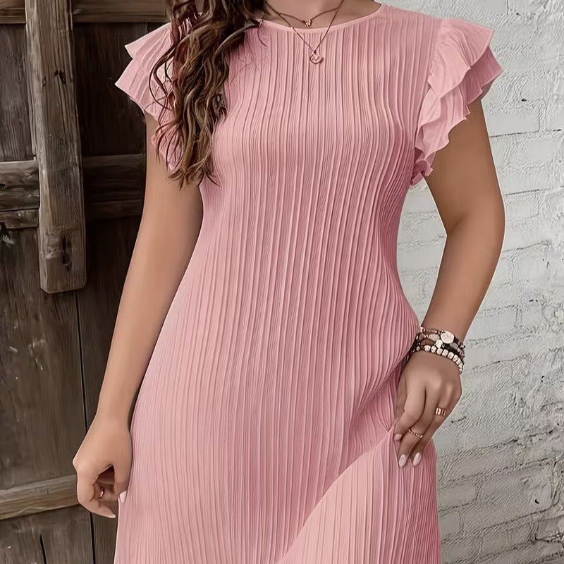 Damen Plissiertes Kurzkleid mit Rüschendetails Drune
