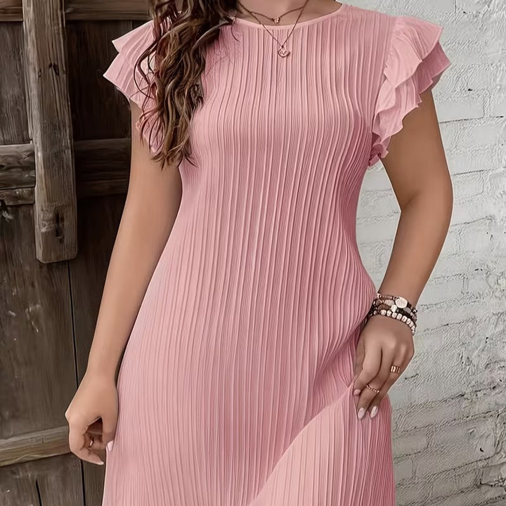 Damen Plissiertes Kurzkleid mit Rüschendetails Drune