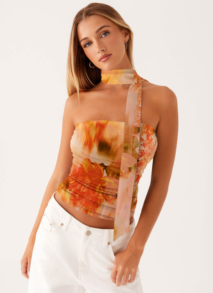 Damen Bandeau-Top mit raffinierten Bindebändern Drune