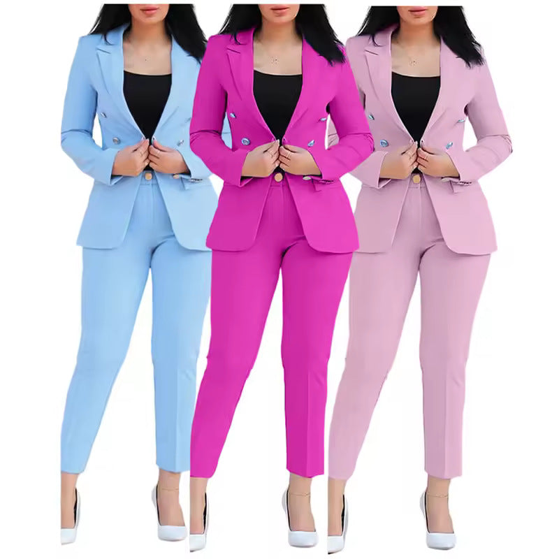 Damen Eleganter und stilvoller Blazer mit passender Hose Drune