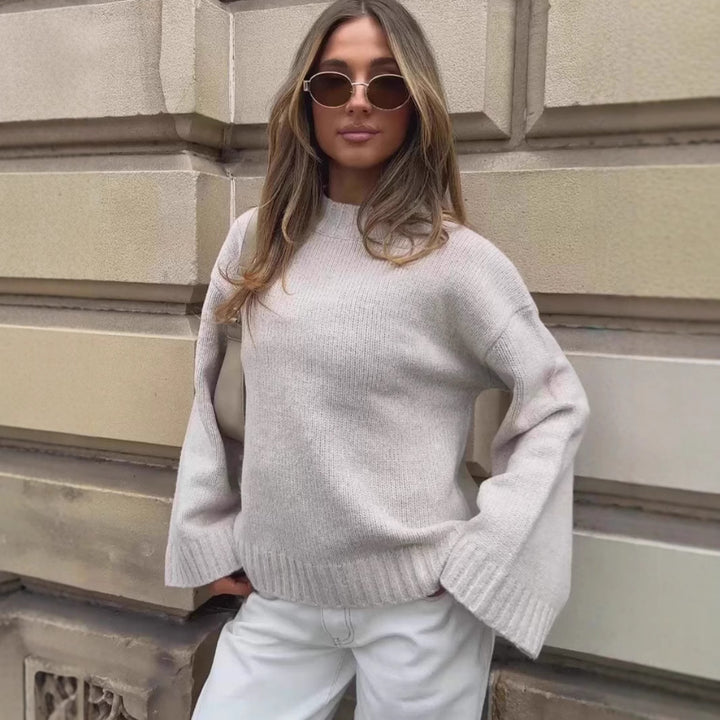 Damen Strickpullover mit weitem Schnitt und elegantem Rollkragen Drune