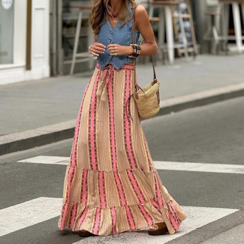 Damen Maxikleid mit fröhlichem Muster Drune