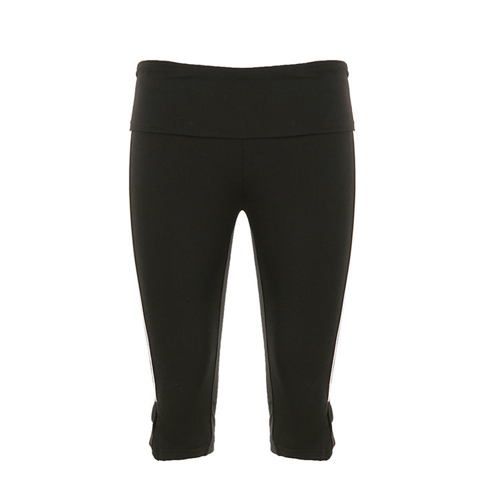 Damen Sportliche capri Leggings mit breitem Bund Drune