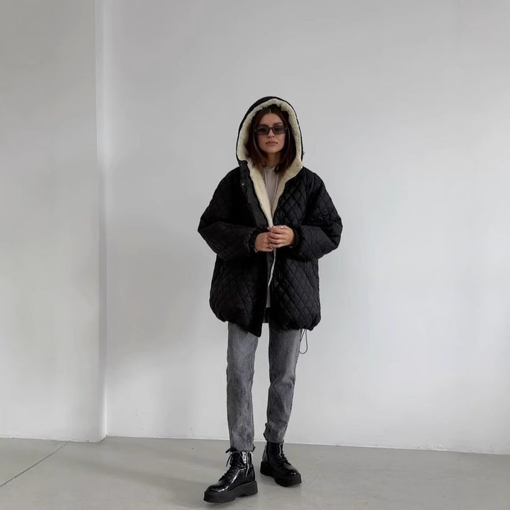 Damen Gesteppter Parka mit einem hohen Kragen und weichem Innenfutter Drune