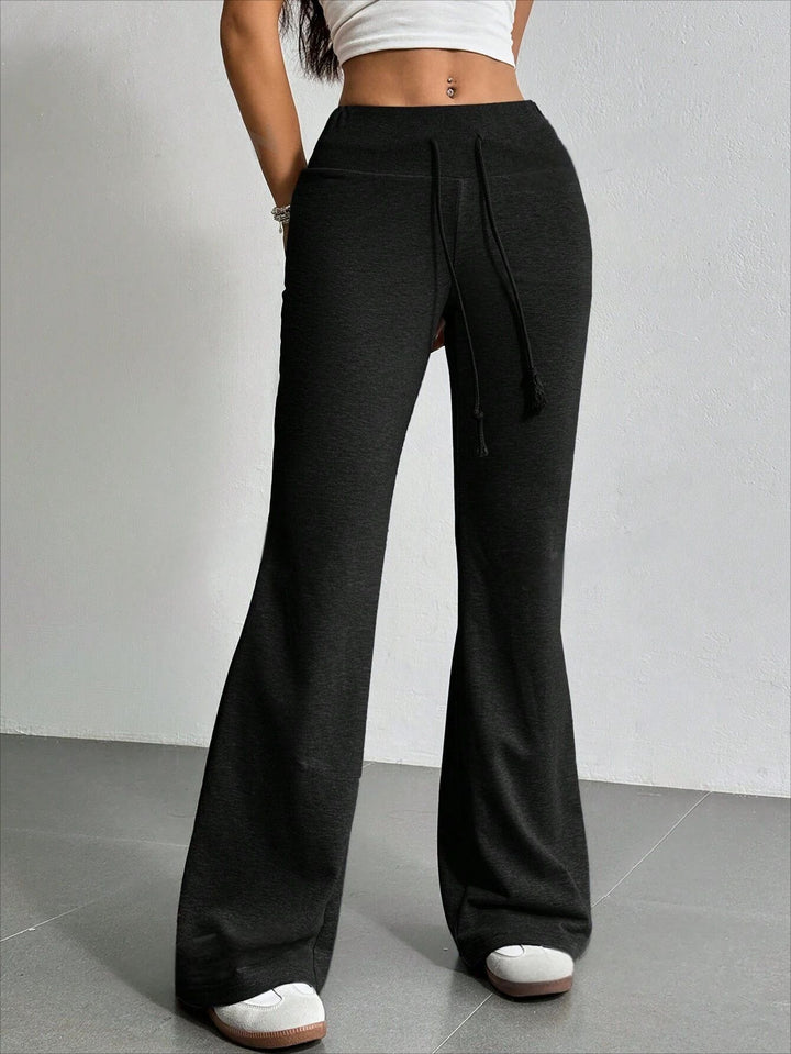 Damen weite Sweatpants mit elastischem Taillenbund und Kordelzug Drune