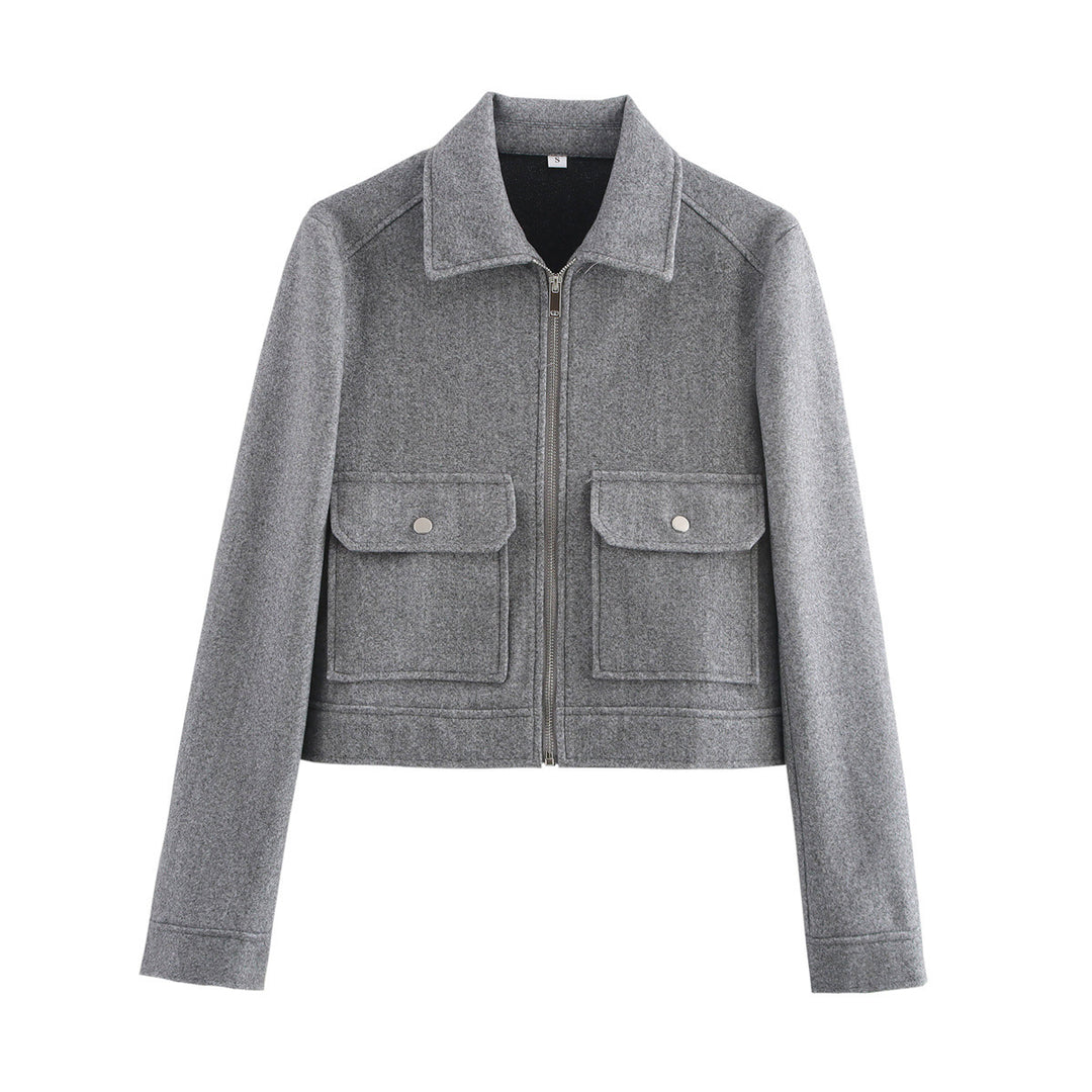 Damen stylische Bomberjacke mit praktischen aufgesetzten Taschen Drune