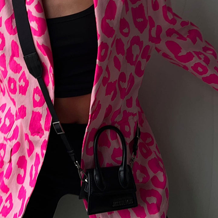 Damen Modischer Blazer im Leopardenmuster Drune
