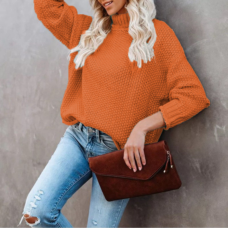 Damen Grobstrickpullover mit Rollkragen und lässigem Schnitt Drune