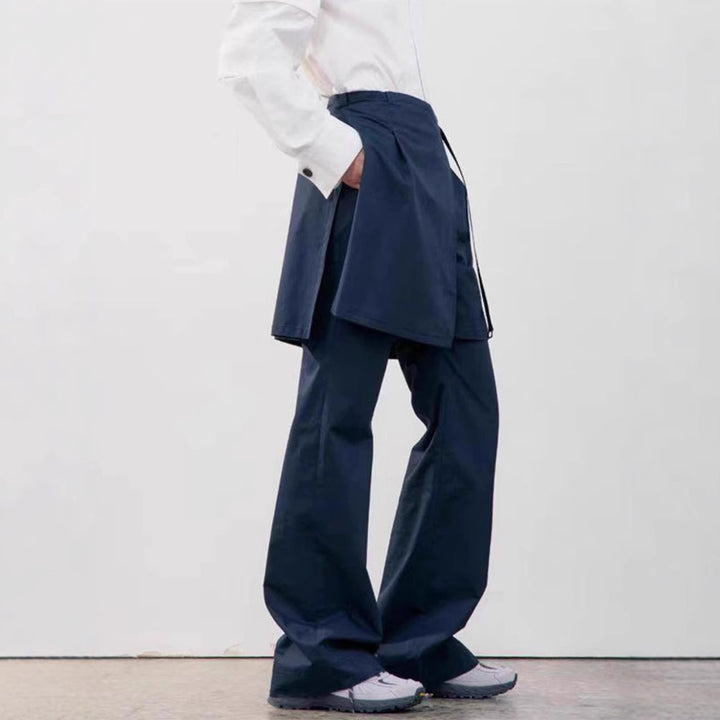 Damen Elegante und weit geschnittene Hose mit Overskirt Drune
