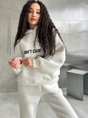 Damen Sportlicher Hoodie mit auffälligem Schriftzug Drune