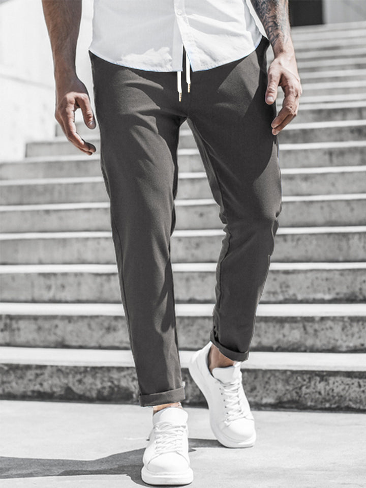 Herren Sportliche Chino-Hose mit flexiblem Bund und modernen Details Drune
