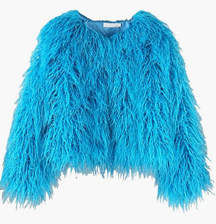 Damen Flauschige Kunstfelljacke mit lockerer Passform und voluminösem Design Drune