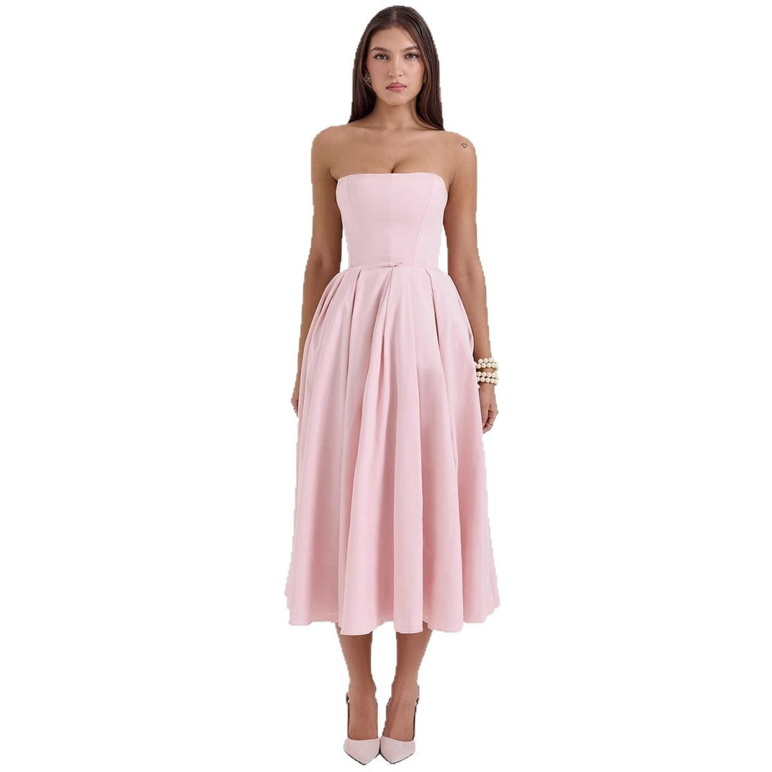 Damen Abendkleid mit Herz-Ausschnitt und schwingendem Rock Drune