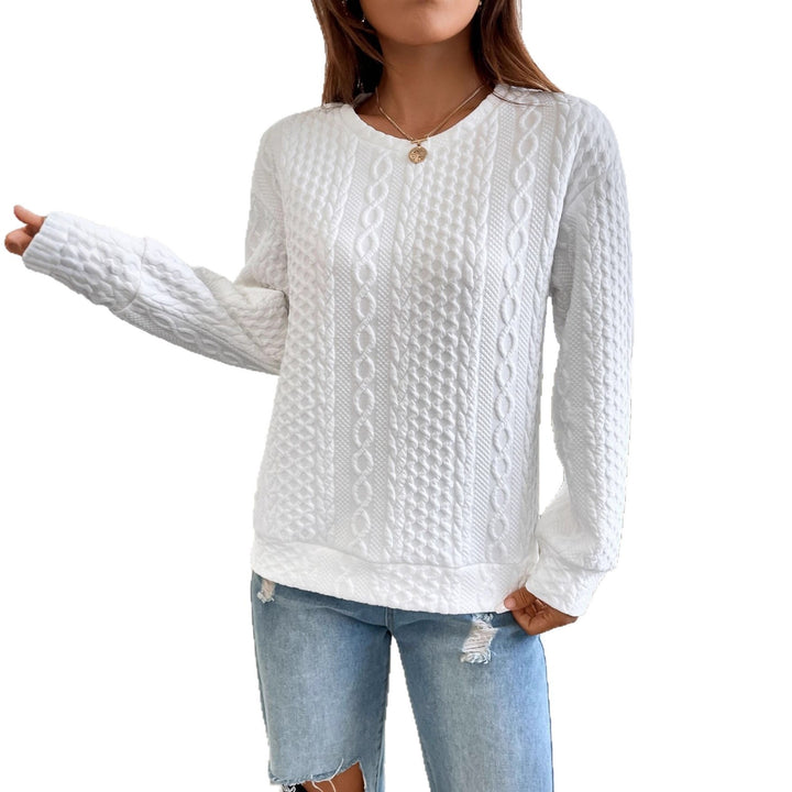 Damen Strickpullover mit strukturierter Oberflächentextur und elegantem Rundhalsausschnitt Drune