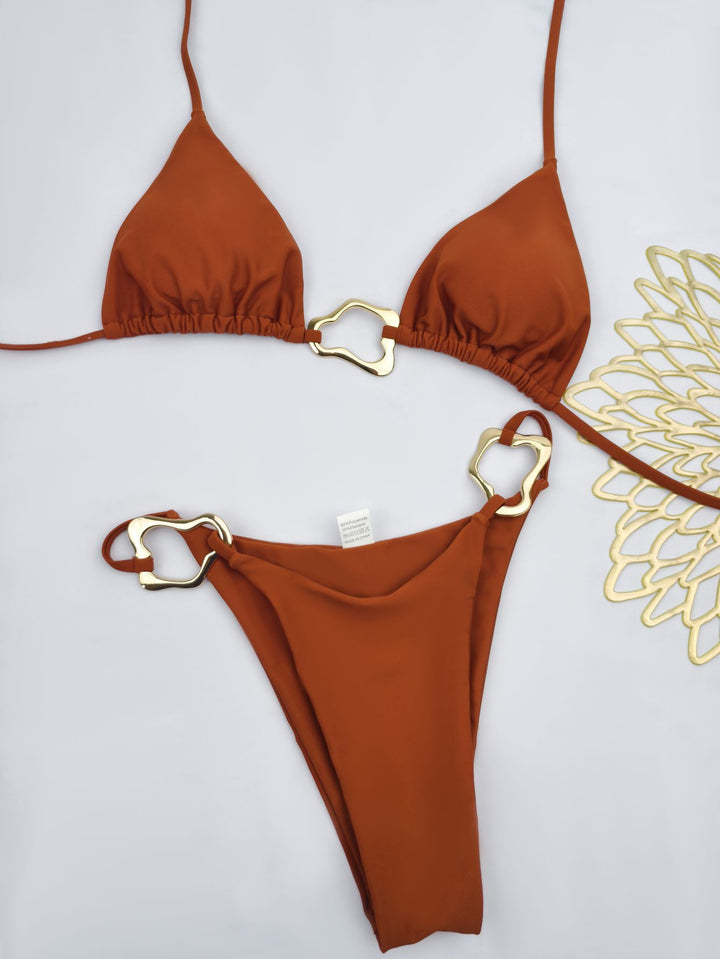 Damen Triangel-Bikini mit elegantem Gold-Details Drune