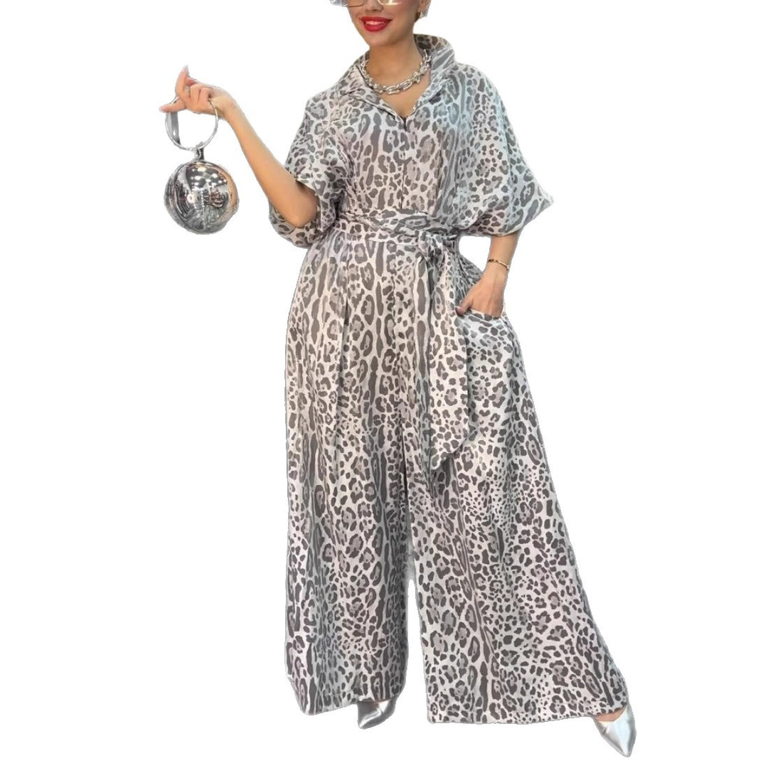 Damen Elegante Jumpsuit mit weitem Bein und floralem Muster Drune