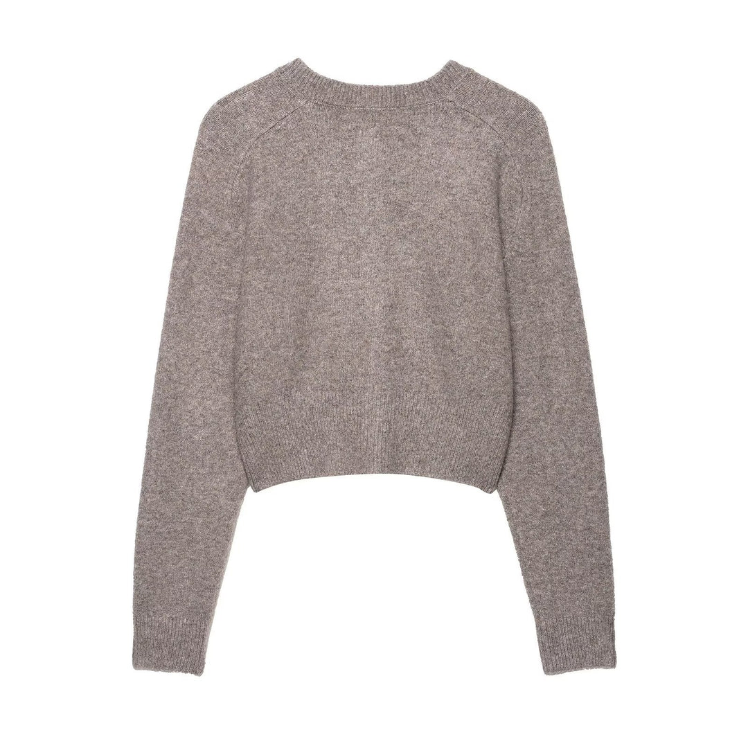 Damen cropped Strickjacke mit feinen Knöpfen und eleganter Passform Drune