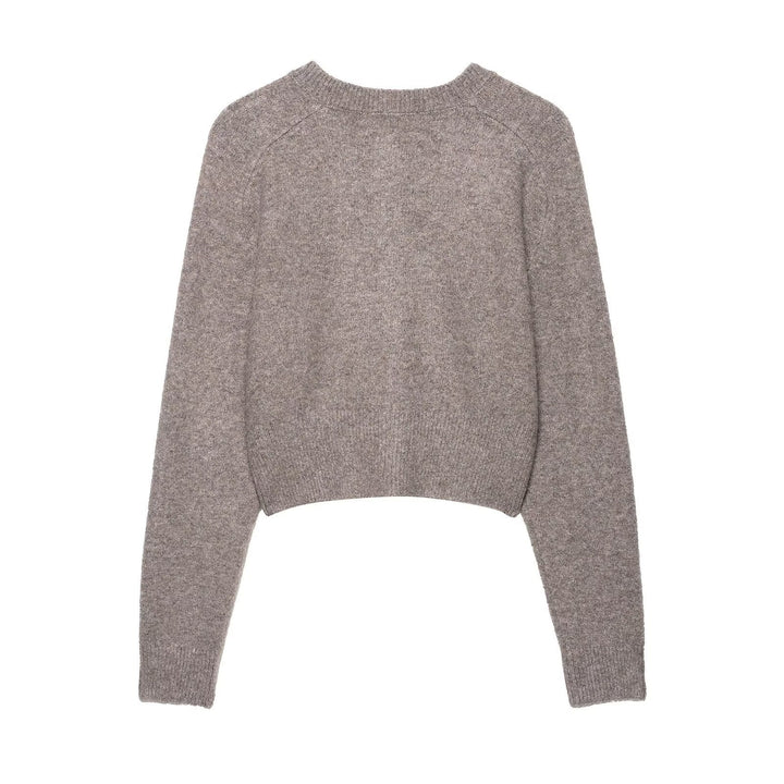 Damen cropped Strickjacke mit feinen Knöpfen und eleganter Passform Drune