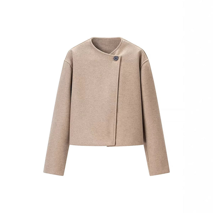 Damen Modische Kurzjacke mit asymmetrischem Schnitt und Knopfdesign Drune