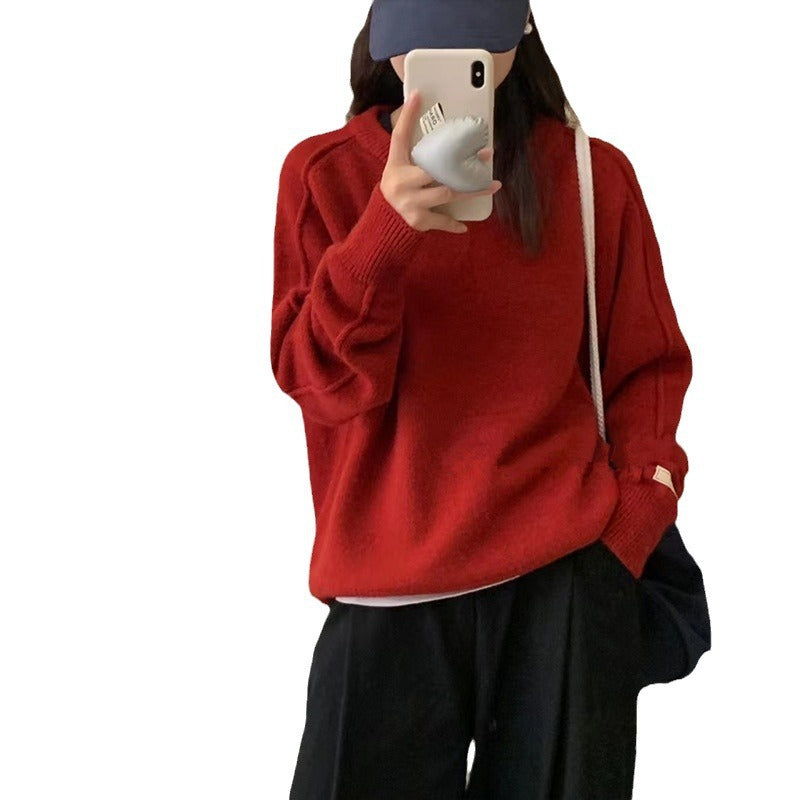 Damen Grobstrickpullover mit weitem Schnitt und Sanfter Textur Drune