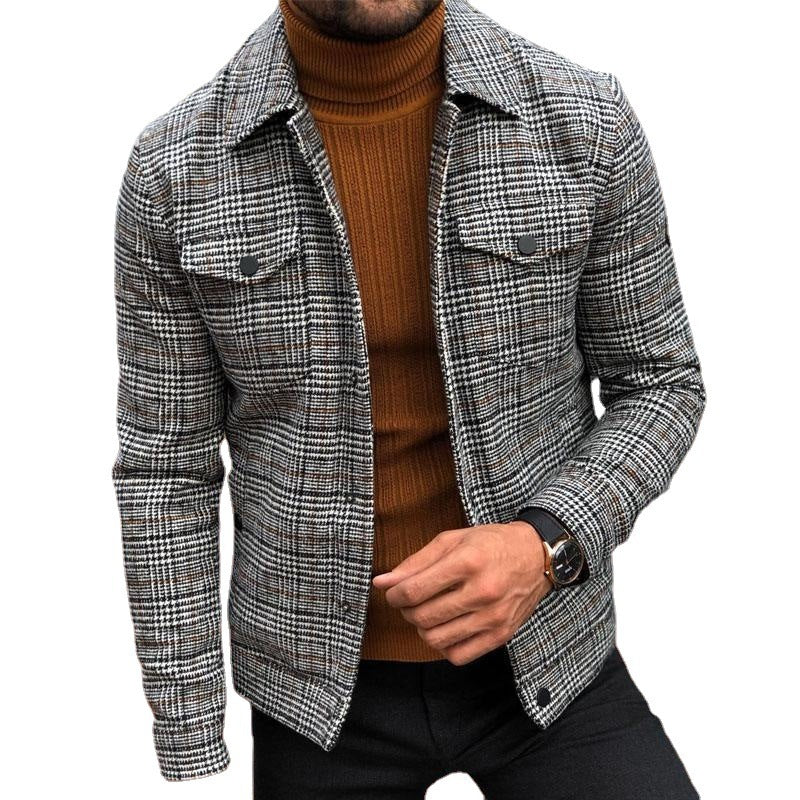 Herren modische Karojacke mit praktischen Brusttaschen und figurschmeichelndem Schnitt Drune