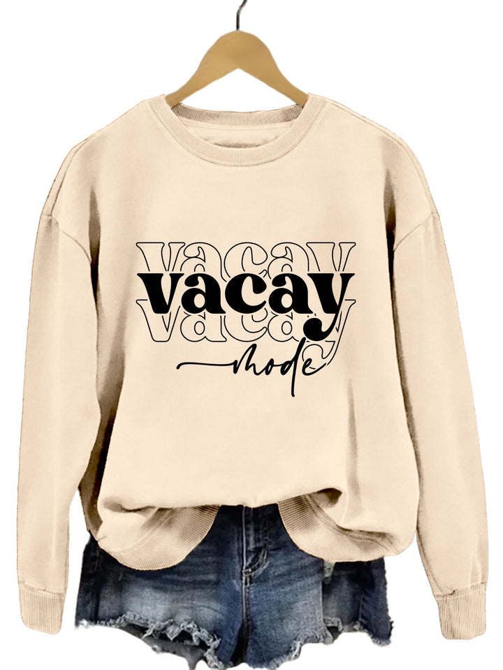 Damen Sweatshirt mit lässigem Schriftzug und entspannter Passform Drune