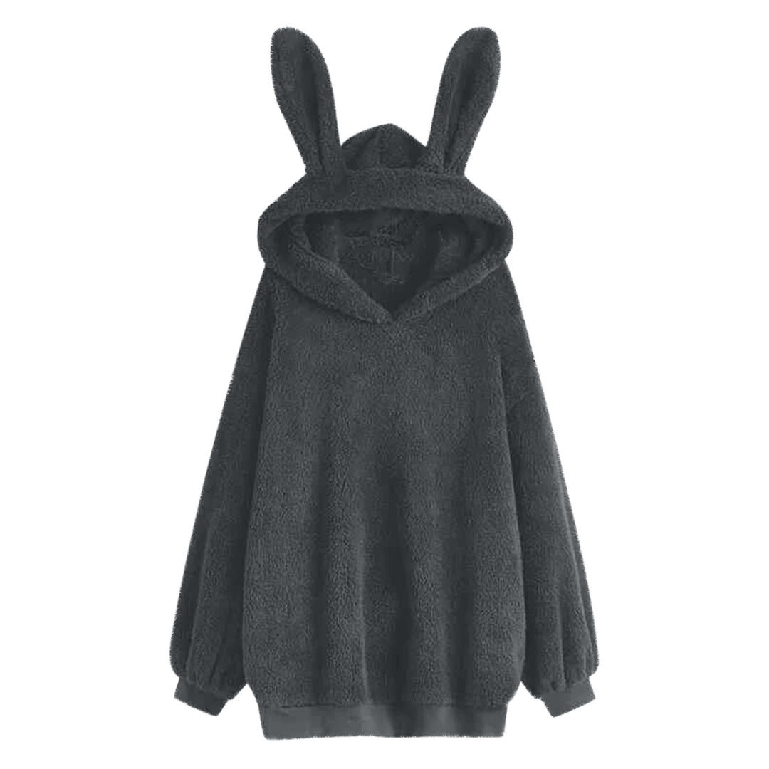 Damen Kuscheliger Hoodie mit Hasenohren Drune