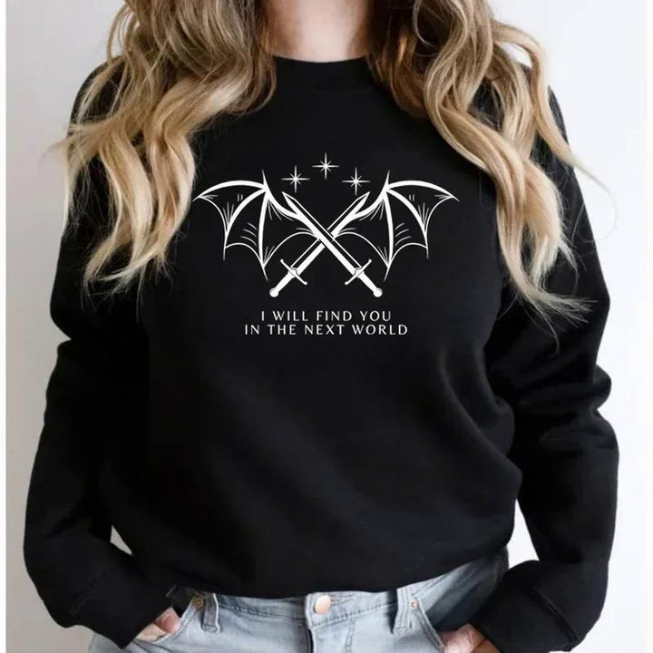 Damen Sweatshirt mit künstlerischem Grafikdesign und inspirierendem Schriftzug Drune