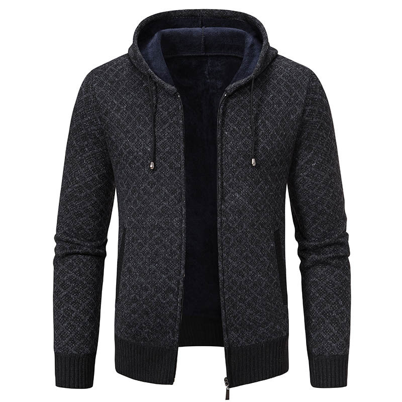 Herren stylische Jacke mit modernem Wabenmuster und Kapuze Drune