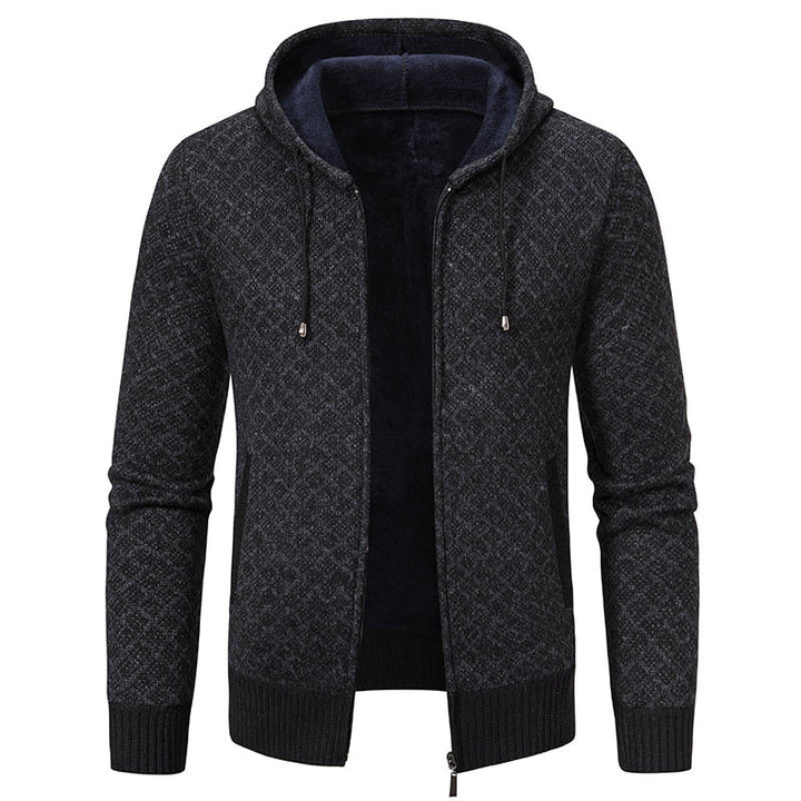 Herren stylische Jacke mit modernem Wabenmuster und Kapuze Drune