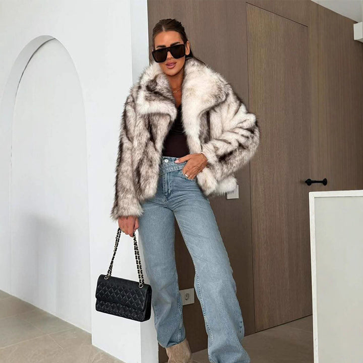 Damen elegante Kunstfelljacke Drune