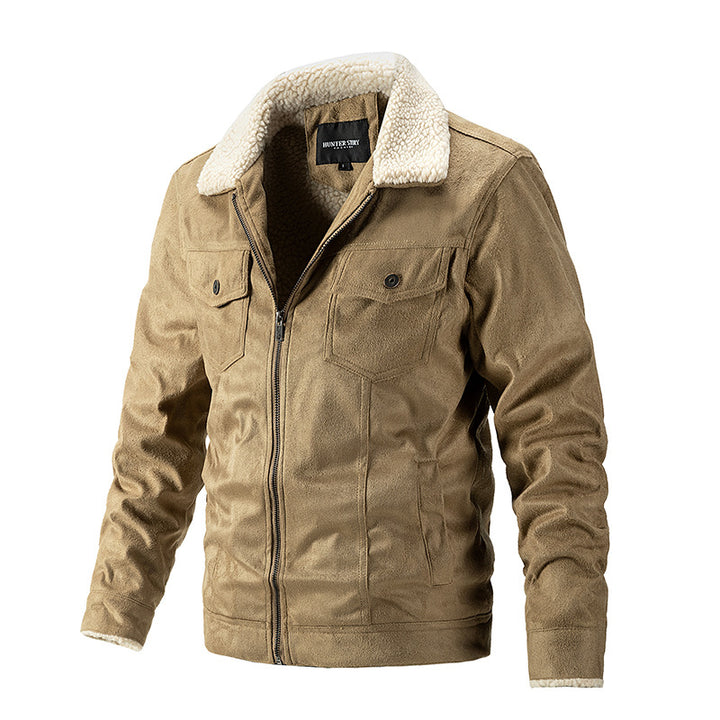 Herren Übergangsjacke mit Kunstfellkragen und praktischen Brusttaschen Drune