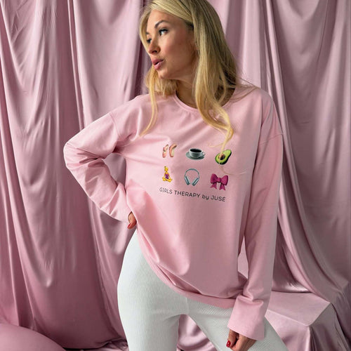 Damen lässiges Sweatshirt mit kreativem Motiv Drune