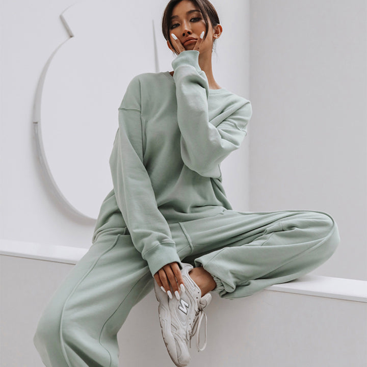 Damen nan weiches Oversize-Sweatshirt und weite Relaxhose im Vintage-Washed-Finish Drune