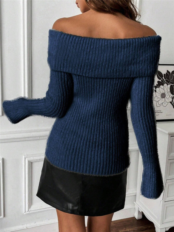 Damen Off-Shoulder Strickpullover Drune
