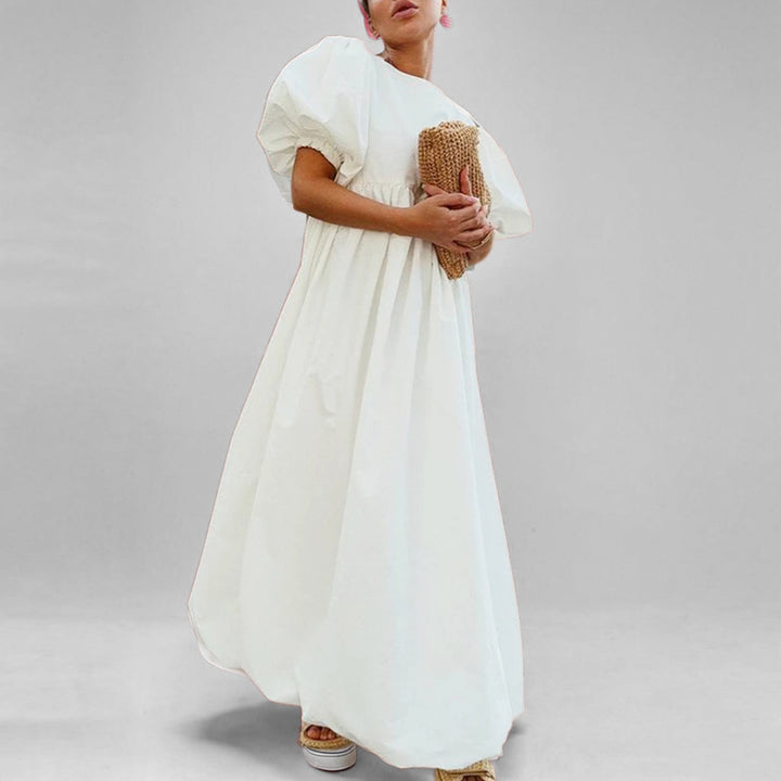 Damen Maxikleid mit voluminösen Ärmeln und hohem Taillenansatz Drune